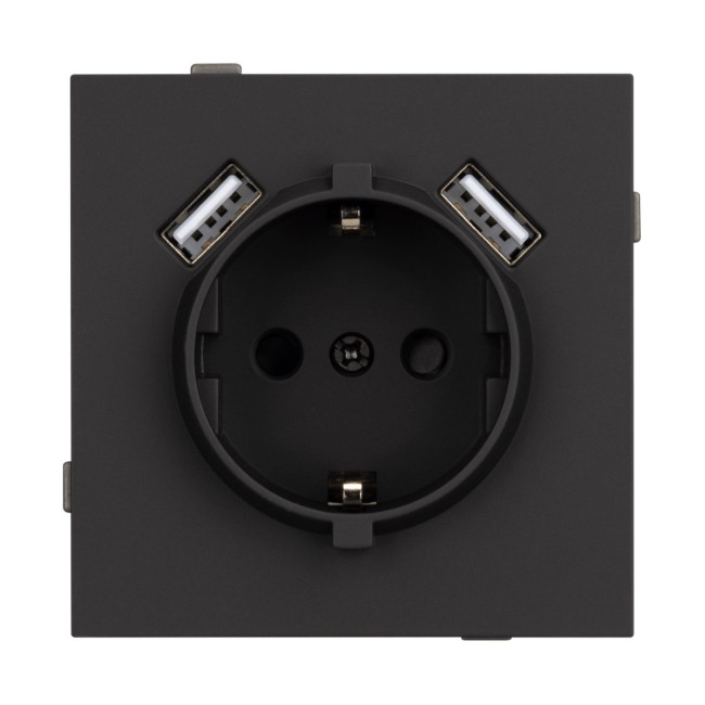 Механизм розетки с USB зарядкой Arlight SCT-TENDO-MUAA-SFPL-BK (230V, 16A) 054603 Механизм розетки с USB зарядкой Arlight SCT-TENDO-MUAA-SFPL-BK (230V, 16A) 054603