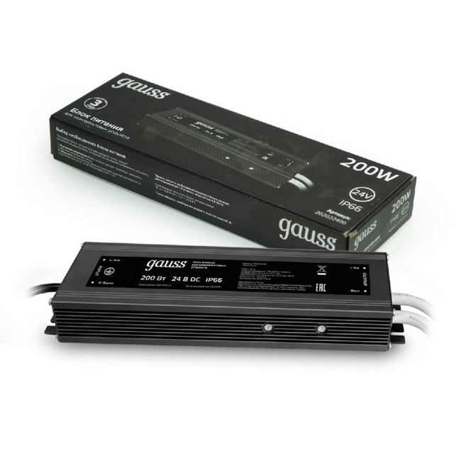 Блок питания Gauss 200Вт DC24 IP66 202022400 Блок питания Gauss 200Вт DC24 IP66 202022400