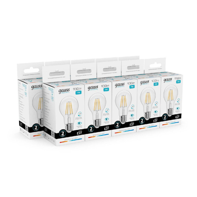 Лампа светодиодная Gauss Filament Elementary E27 11W 4100K 22221 Лампа светодиодная Gauss Filament Elementary E27 11W 4100K 22221