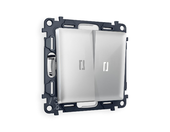 Комплект механизма 2-кл выключателя с подсветкой Ambrella Volt Alfa MA404015 Комплект механизма 2-кл выключателя с подсветкой Ambrella Volt Alfa MA404015