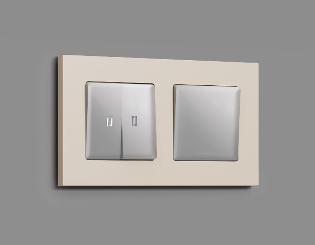 Комплект механизма 2-кл выключателя с подсветкой Ambrella Volt Alfa MA404015 Комплект механизма 2-кл выключателя с подсветкой Ambrella Volt Alfa MA404015