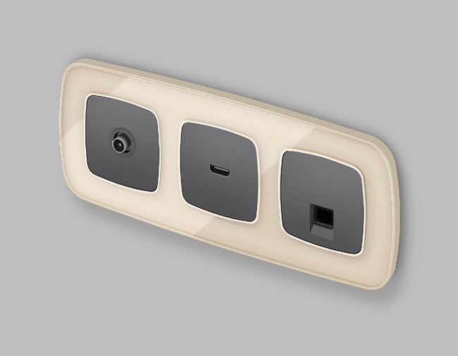 Лицевая панель для HDMI розетки Ambrella Volt Omega OP6640 Лицевая панель для HDMI розетки Ambrella Volt Omega OP6640