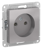Розетка б/з, 16А, механизм Systeme Electric AtlasDesign Алюминий ATN000341