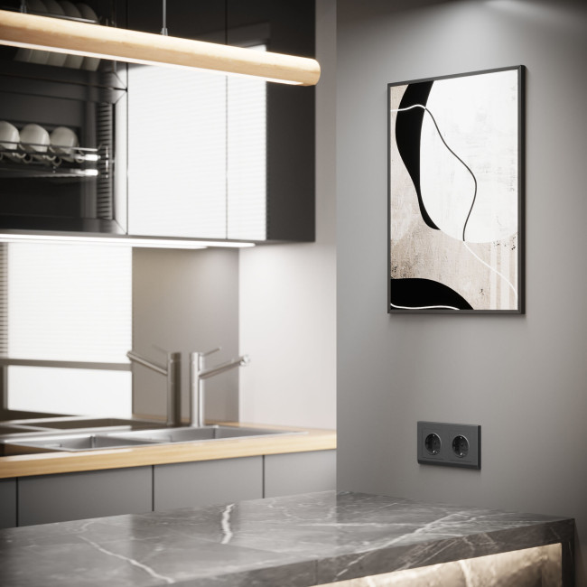 Розетка с заземлением и шторками Werkel графит W1171164 4690389194412 a063104