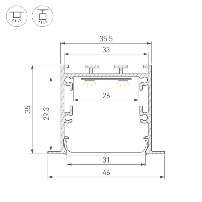 Профиль Arlight LINIA49-F-M-2500 WHITE (Алюминий) 059365 Профиль Arlight LINIA49-F-M-2500 WHITE (Алюминий) 059365
