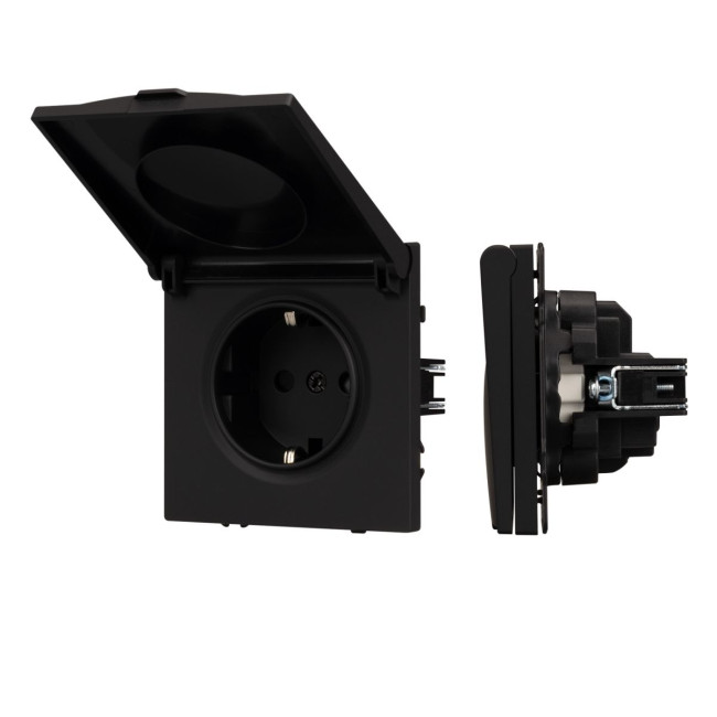 Механизм розетки влагозащищённый Arlight SCT-NOBE-MCP-SFPL-BK (230V, 16A) 054281 Механизм розетки влагозащищённый Arlight SCT-NOBE-MCP-SFPL-BK (230V, 16A) 054281