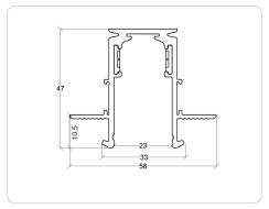 Коннектор угловой внутренний для встраиваемого шинопровода под ГКЛ 9,5 Ambrella Light Magnetic Standard GL3362-9.5