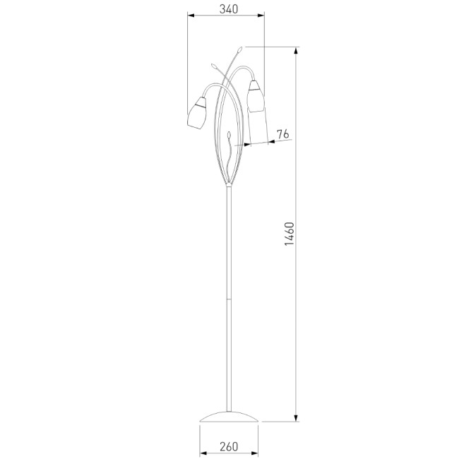 Торшер Eurosvet 22080/2F хром Торшер Eurosvet 22080/2F хром