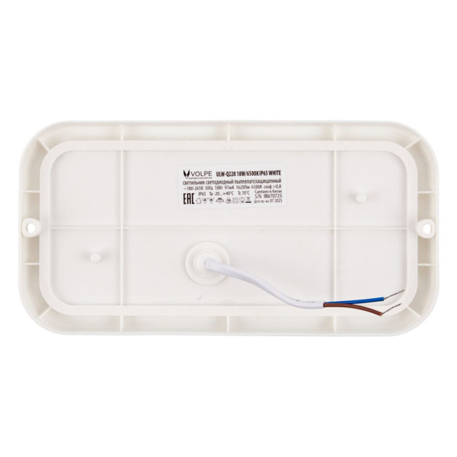 Накладной светильник влагозащищенный Volpe ULW-Q228 18W/6500K IP65 WHITE UL-00013189 Накладной светильник влагозащищенный Volpe ULW-Q228 18W/6500K IP65 WHITE UL-00013189