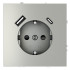 Розетка с USB, A+C Voltum S70 VLS040505 (сталь)