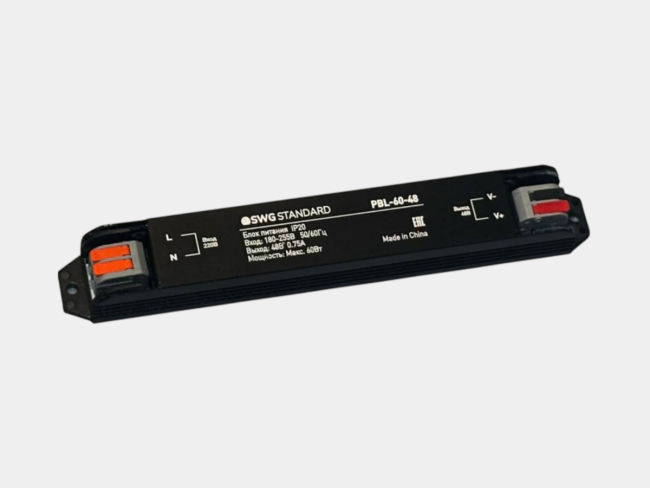 Блок питания SWG Standard 48В IP20 60Вт PBL-60-48 00-00038343 Блок питания SWG Standard 48В IP20 60Вт PBL-60-48 00-00038343