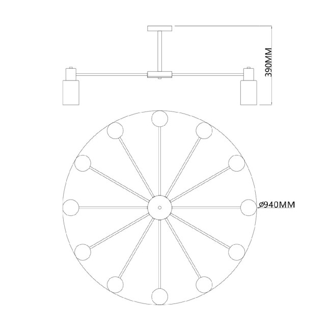 Люстра на штанге Escada Diversity 2120/12P Black