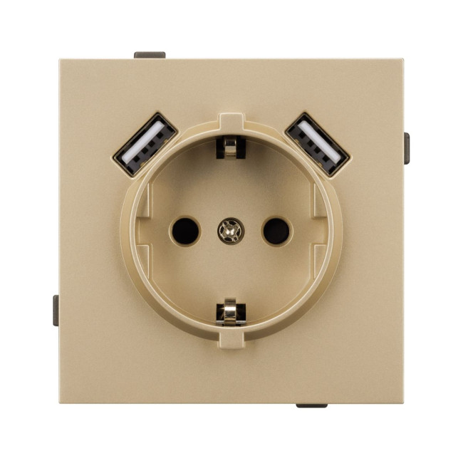Механизм розетки с USB зарядкой Arlight SCT-TENDO-MUAA-SFPL-GD (230V, 16A) 054604