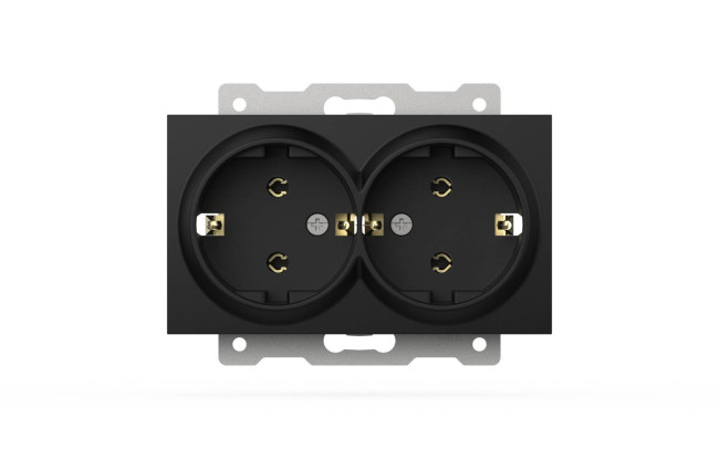 Розетка двухместная с заземлением ELBI Zena Vega 609-014800-907 Розетка двухместная с заземлением ELBI Zena Vega 609-014800-907