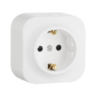 Розетка 2К+З Legrand Quteo 16A 250V с/з со шторками белая 782220