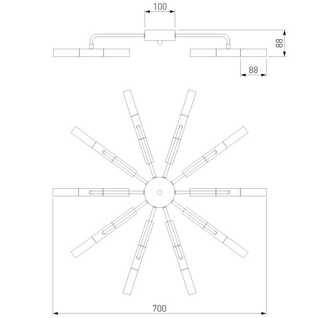 Потолочная люстра Bogates Bastone 347 Smart (551) a054000 Потолочная люстра Bogates Bastone 347 Smart (551) a054000