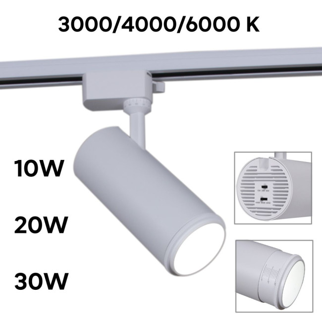 Трековый однофазный светильник Reluce 06650-9.3-LED10/20/30W CCT WT Трековый однофазный светильник Reluce 06650-9.3-LED10/20/30W CCT WT