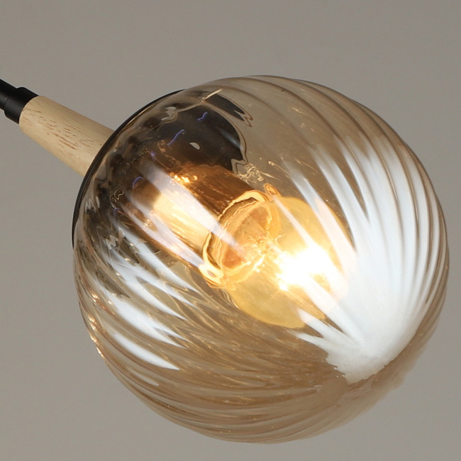 Люстра на штанге Reluce 04886-0.3-03 BK+WOOD Люстра на штанге Reluce 04886-0.3-03 BK+WOOD