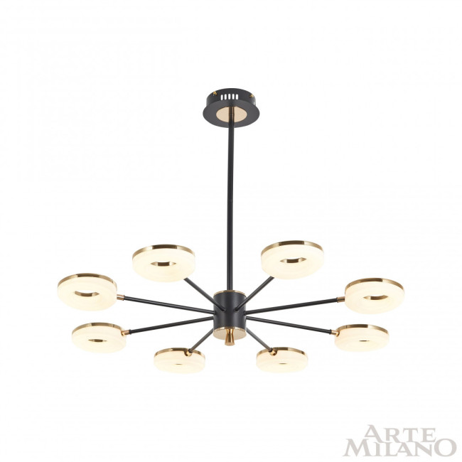 Люстра на штанге Arte Milano Ferrara 277499/8 BK/GD Люстра на штанге Arte Milano Ferrara 277499/8 BK/GD