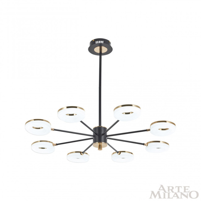 Люстра на штанге Arte Milano Ferrara 277499/8 BK/GD Люстра на штанге Arte Milano Ferrara 277499/8 BK/GD
