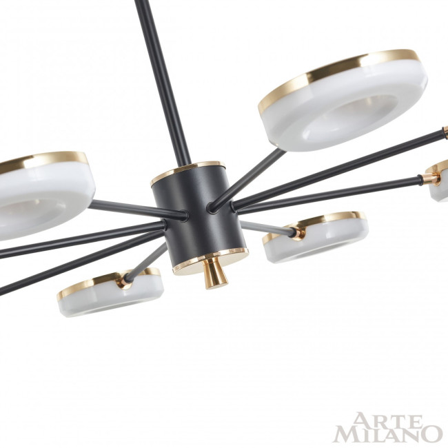 Люстра на штанге Arte Milano Ferrara 277499/8 BK/GD Люстра на штанге Arte Milano Ferrara 277499/8 BK/GD