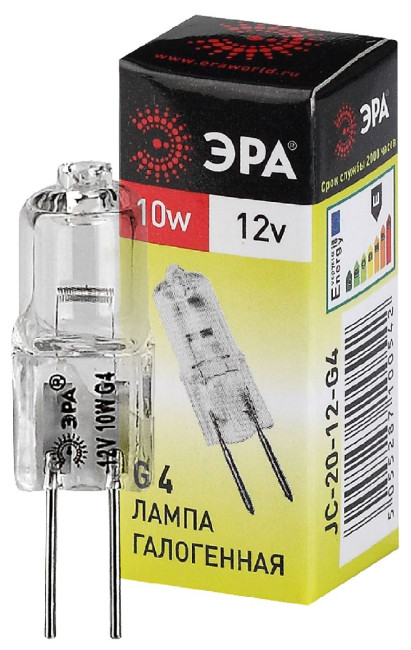 Лампа галогенная Эра G4 10W 3000K G4-JC-10W-12V C0027367 Лампа галогенная Эра G4 10W 3000K G4-JC-10W-12V C0027367