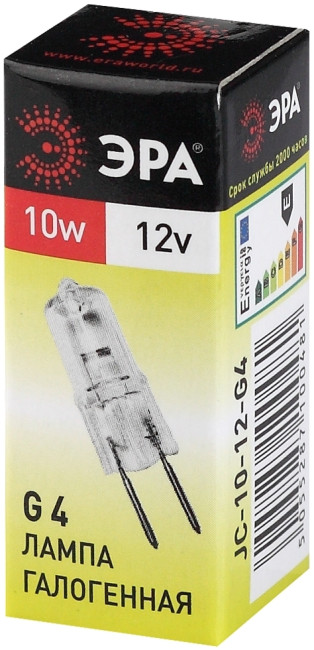 Лампа галогенная Эра G4 10W 3000K G4-JC-10W-12V C0027367 Лампа галогенная Эра G4 10W 3000K G4-JC-10W-12V C0027367