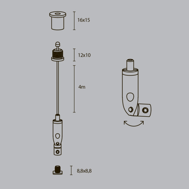 Комплект подвесов для радиусного профиля Maytoni Led strip ALM-3535R-P-4M Комплект подвесов для радиусного профиля Maytoni Led strip ALM-3535R-P-4M