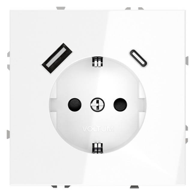 Розетка с USB, A+C Voltum S70 VLS040501 (белый глянцевы Розетка с USB, A+C Voltum S70 VLS040501 (белый глянцевы