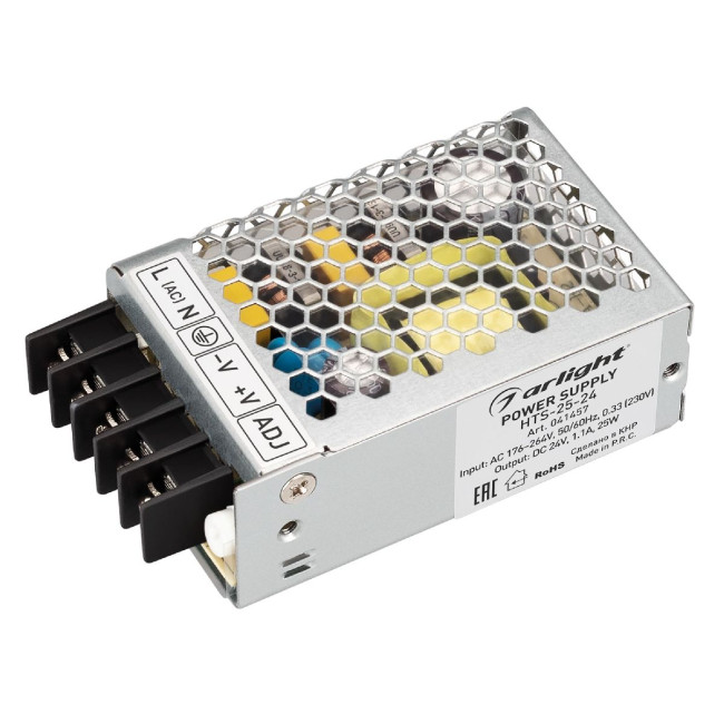 Блок питания Arlight HTS-25-24 (24V, 1.1A, 25W, IP20) 041457 Блок питания Arlight HTS-25-24 (24V, 1.1A, 25W, IP20) 041457