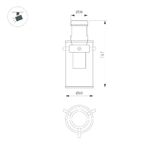 Трековый светильники Arlight ART-APRIORI-LANTERN-C-R60-5W Warm3000 047792 Трековый светильники Arlight ART-APRIORI-LANTERN-C-R60-5W Warm3000 047792