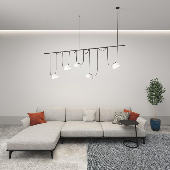 Трековый однофазный светильник Denkirs Belty Flow DK5561-WH+BK Трековый однофазный светильник Denkirs Belty Flow DK5561-WH+BK