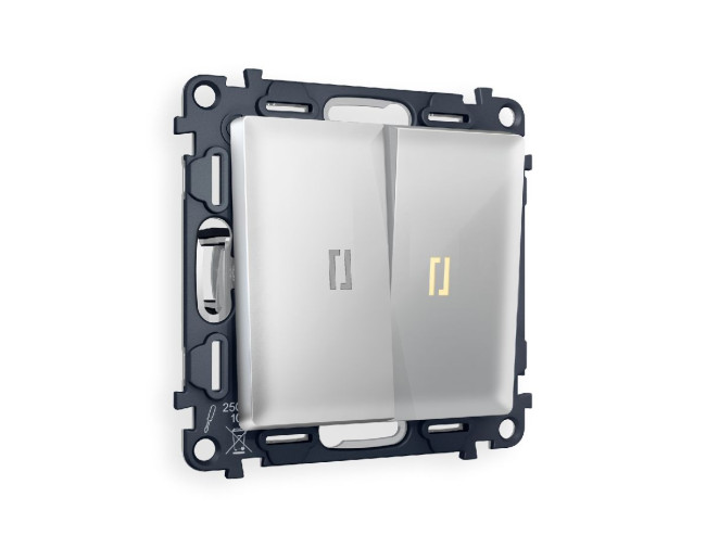 Комплект механизма 2-кл проходного выключателя с подсветкой Ambrella Volt Alfa MA404030