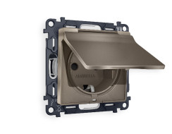 Комплект механизма розетки с/з со шторками и крышкой Ambrella Volt Alfa MA638010