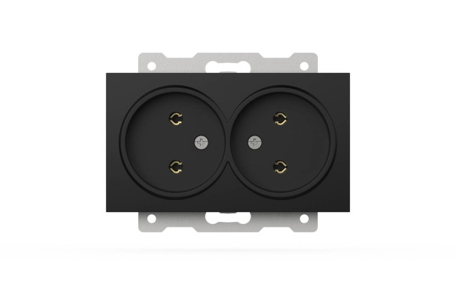 Розетка двухместная без заземления ELBI Zena Vega 609-014800-908 Розетка двухместная без заземления ELBI Zena Vega 609-014800-908
