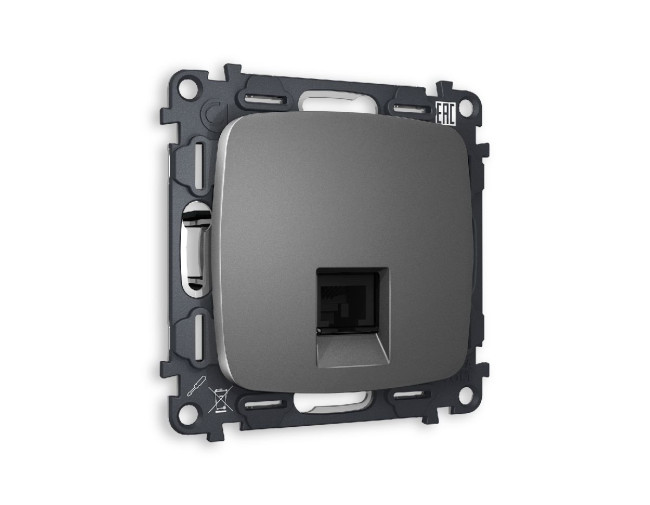 Комплект механизма телефонной розетки RJ-11(4P4C) со шторкой Ambrella Volt Omega MO662030 Комплект механизма телефонной розетки RJ-11(4P4C) со шторкой Ambrella Volt Omega MO662030