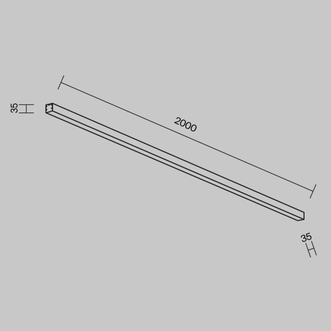 Линейный накладной светильник Maytoni Technical 4000K 35x35 (Черный, 2 м) LL311016