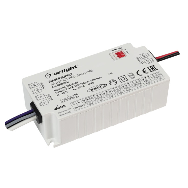 Блок питания Arlight ARJ-SP-20-PFC-DALI2-INS (20W, 9-45V, 0.35-0.7A) 030909(1) Блок питания Arlight ARJ-SP-20-PFC-DALI2-INS (20W, 9-45V, 0.35-0.7A) 030909(1)