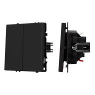 Механизм выключателя двухклавишный непроходной Arlight SWT-NOBE-MK02-SFPL-BK (230V, 10A) 054252