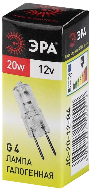 Лампа галогенная Эра G4 20W 3000K G4-JC-20W-12V C0027369 Лампа галогенная Эра G4 20W 3000K G4-JC-20W-12V C0027369