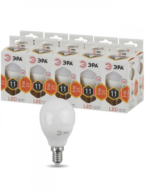 Лампа светодиодная Эра E14 11W 2700K LED P45-11W-827-E14 Б0032986 Лампа светодиодная Эра E14 11W 2700K LED P45-11W-827-E14 Б0032986