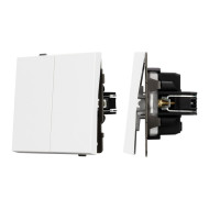 Механизм выключателя двухклавишный непроходной Arlight SWT-TENDO-MK02-PL-WH (230V, 10A) 054058