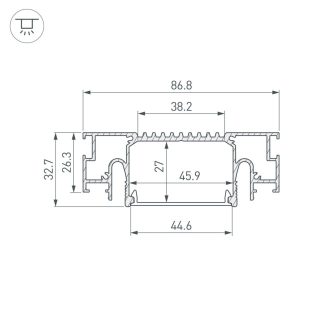 Профиль Arlight STRETCH-41-CEIL-CENTER-2000 WHITE 053527 Профиль Arlight STRETCH-41-CEIL-CENTER-2000 WHITE 053527