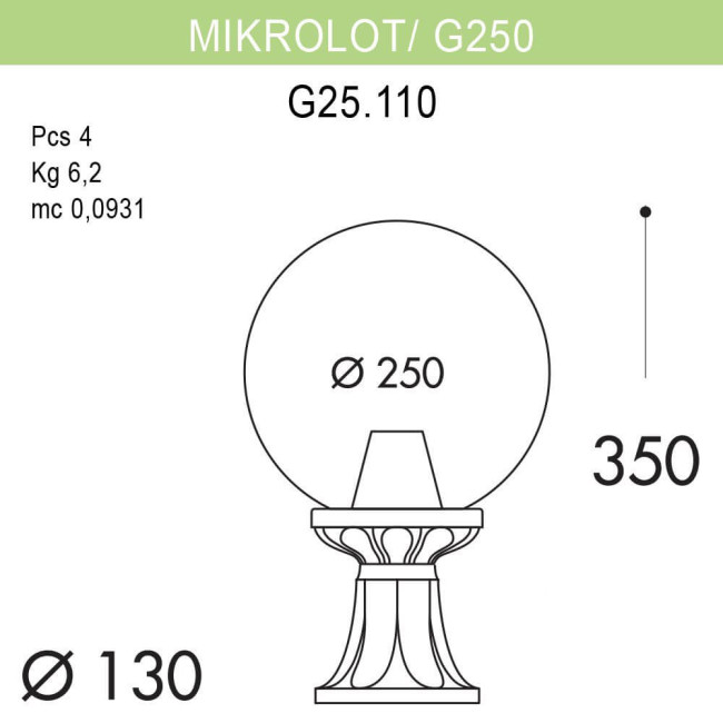 Уличный светильник Fumagalli Microlot/G250 G25.110.000.AXE27 Уличный светильник Fumagalli Microlot/G250 G25.110.000.AXE27