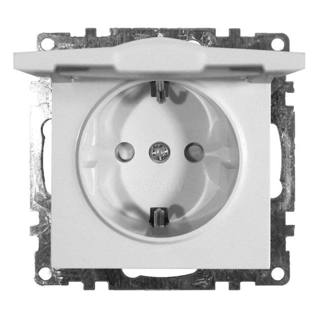 Розетка 1-местная с крышкой Stekker с защитной шторкой 39302 Розетка 1-местная с крышкой Stekker с защитной шторкой 39302