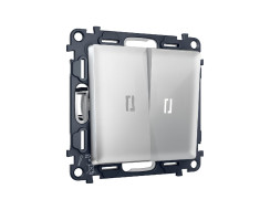 Комплект механизма 2-кл проходного выключателя с подсветкой Ambrella Volt Alfa MA404035