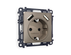 Комплект механизма розетки 2USB A+A 18W (быстрая зарядка) с/з Ambrella Volt Alfa MA639010