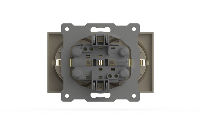 Розетка двухместная с заземлением ELBI Zena Vega 609-010300-907 Розетка двухместная с заземлением ELBI Zena Vega 609-010300-907