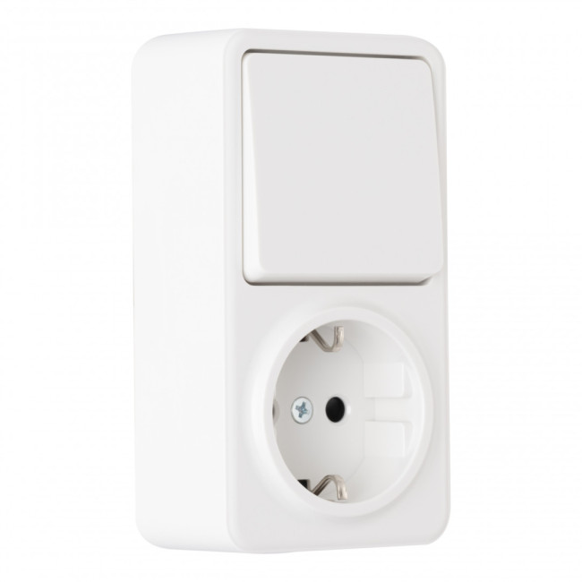 Розетка с заземлением и шторками + выключатель одноклавишный Arte Milano 310.52-1.white Розетка с заземлением и шторками + выключатель одноклавишный Arte Milano 310.52-1.white