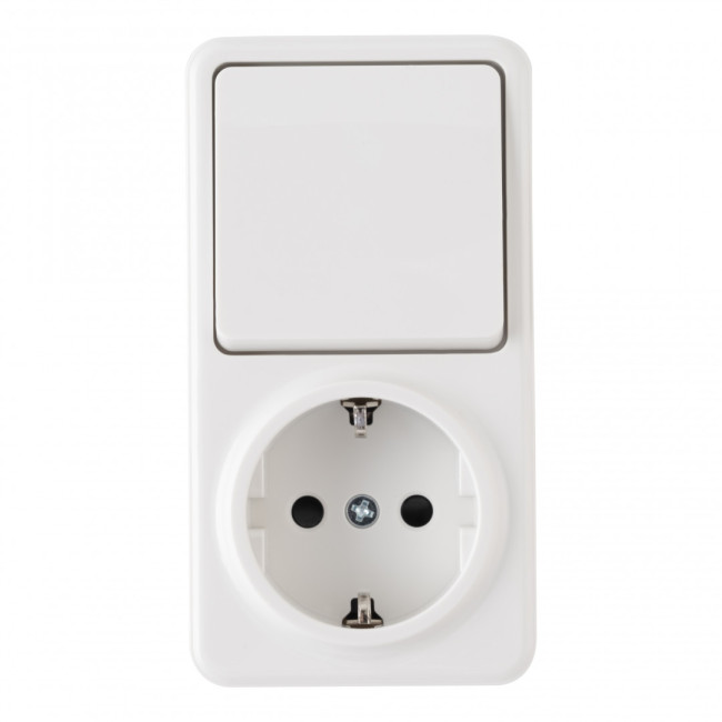Розетка с заземлением и шторками + выключатель одноклавишный Arte Milano 310.52-1.white Розетка с заземлением и шторками + выключатель одноклавишный Arte Milano 310.52-1.white